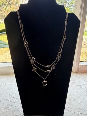 NWT Park Lane Silver-Tone Layered Heart Pendant Necklace
